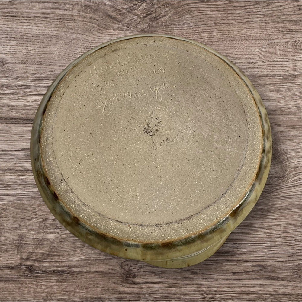 Nichols Pottery chip and dip bowl platter combination. Handmade. Artist singed - Picture 6 of 11